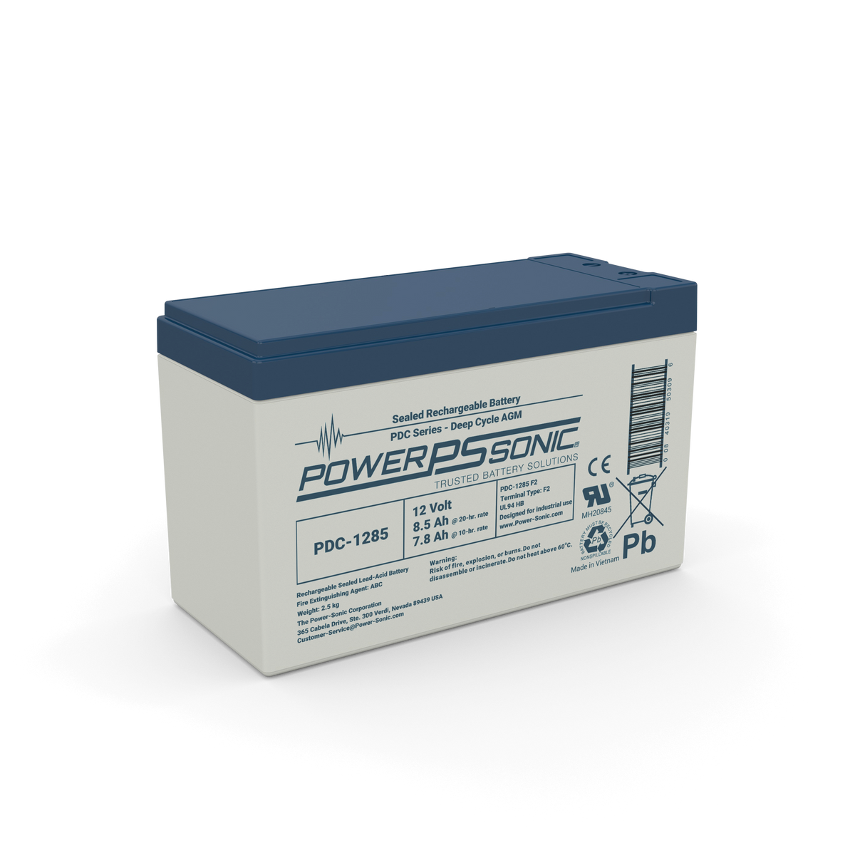 Power Sonic PDC-1285 F2 PDC-1285 F2;DeepCycle;12V;8.5AH 20hr;F2;HB