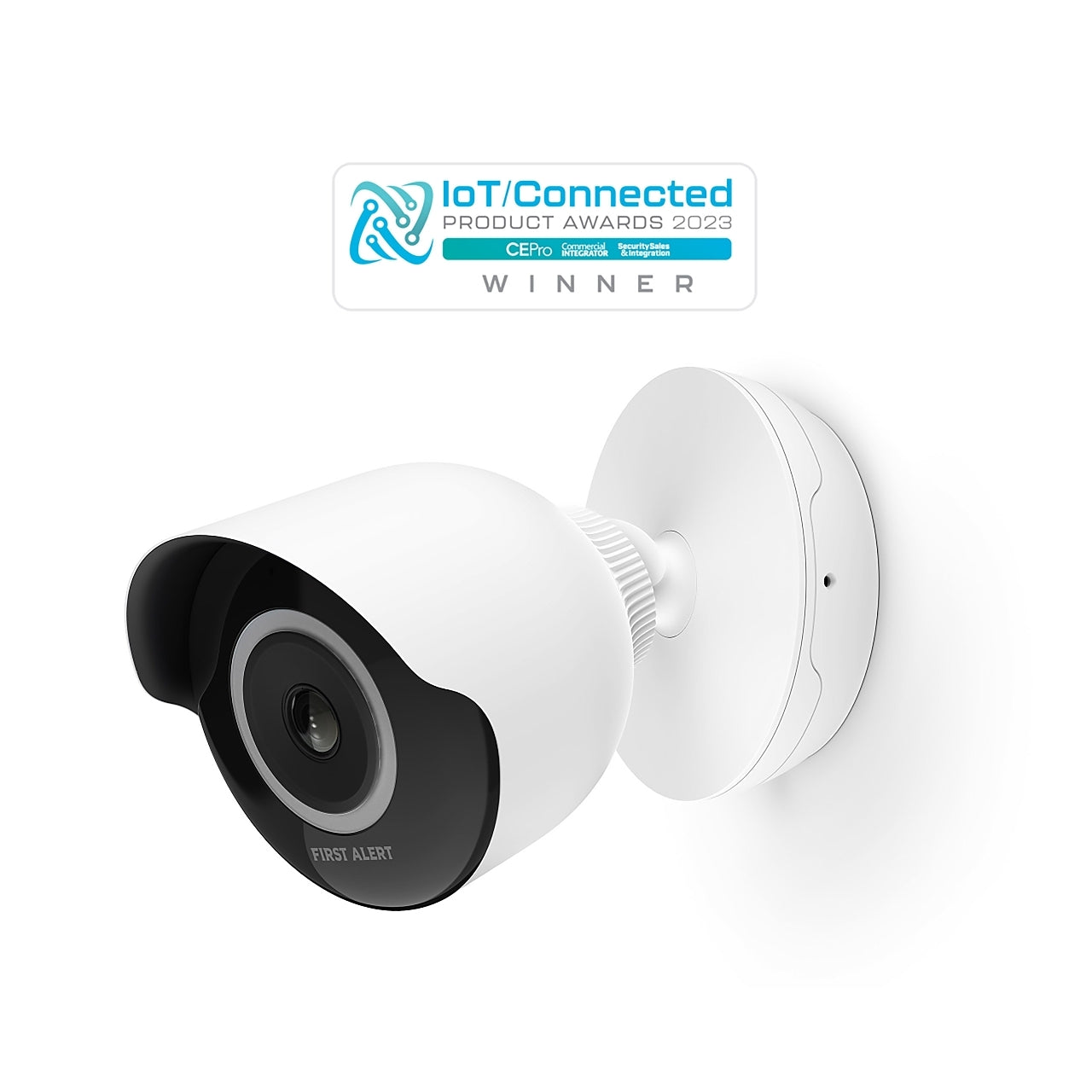 First Alert CAMWE-WO VX3 outdoor camera in white, 2MP HD security camera with weather-resistant design for outdoor surveillance