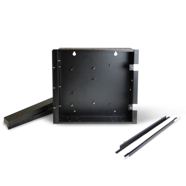 Edwards 4-4ANNMT Mounting Assembly for 4-4ANN Four Wide Annunciator. Supports Surface or Semiflush Mounting. Comes with Black Wallbox Surface