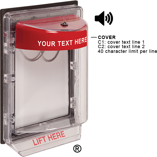 STI STI-1150CR Stopper II with Horn Fl Mt, Indoor/Outdoor - Red Horn Housing