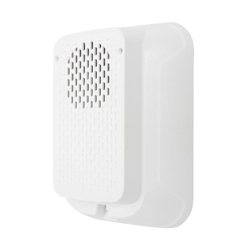 System Sensor HWL2-LF wall mount sounder in white, low frequency alarm device with mounting bracket and wiring connection.