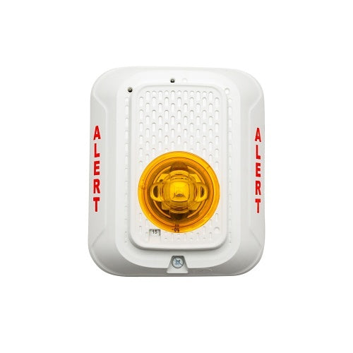 System Sensor SWLED-ALERT L-Series wall-mount strobe light with clear lens and mounting bracket for fire alarm alert signaling.