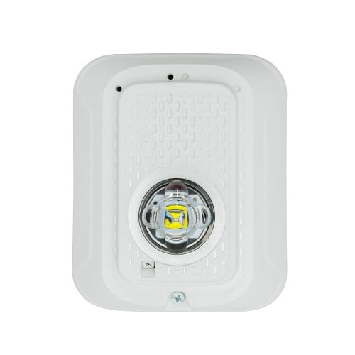 White System Sensor SWLED-P 2-wire wall-mount strobe with LED indicator, designed for emergency alert signaling.