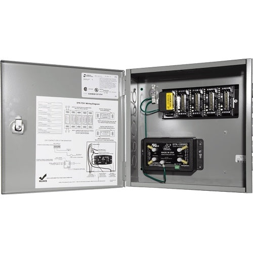 Ditek DTK-TSS1 Total Surge Solution for fire alarm systems, compact device with multiple connection ports and surge protection features.