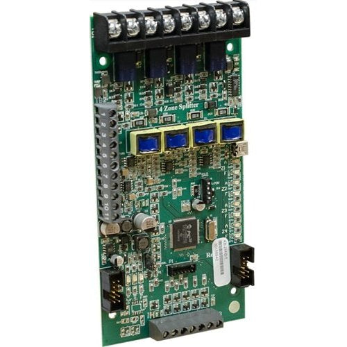 Potter EVX-ZM-ASSM control panel module for fire alarm systems, shown in a close-up of the device's front panel.