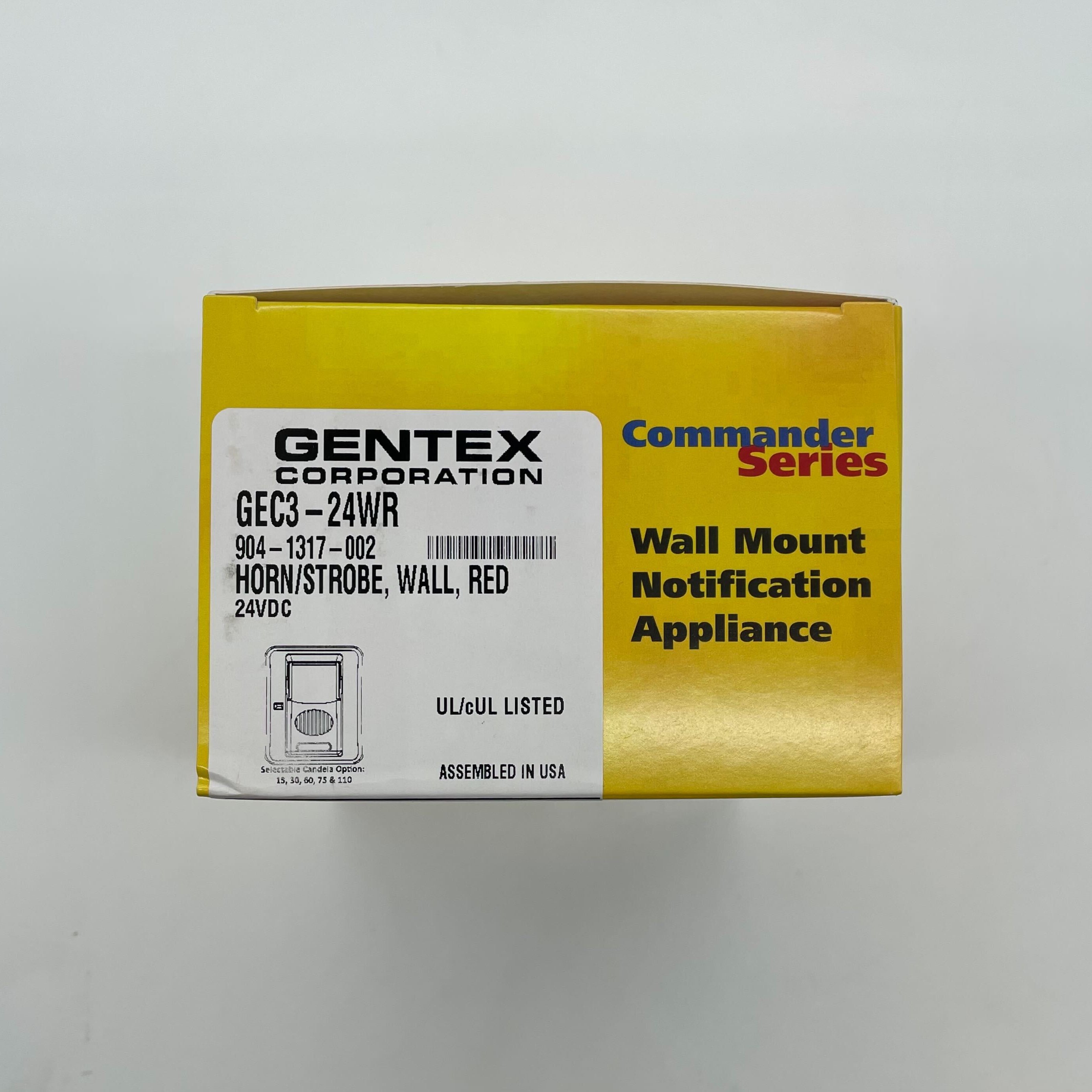 Gentex GEC3-24WR 24VDC Selectable Candela Low Profile Evacuation Horn