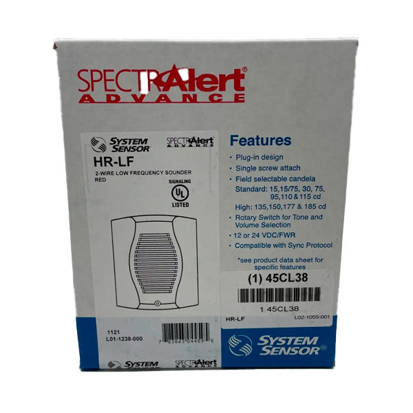 System Sensor HR-LF Low Frequency Sounder 2-Wire Red