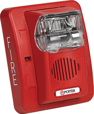 Potter HS-24WR Selectable Candela Wall Horn Strobe, Red