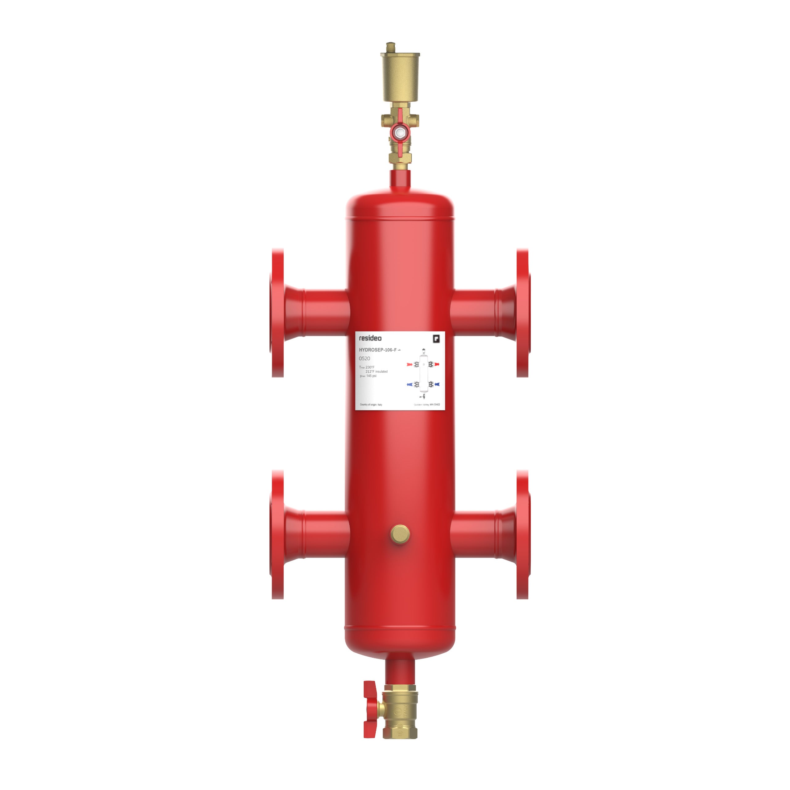 Resideo HYDROSEP-105-F/U 2" Flanged Hydraulic Separator, HYDROSEP-105-F