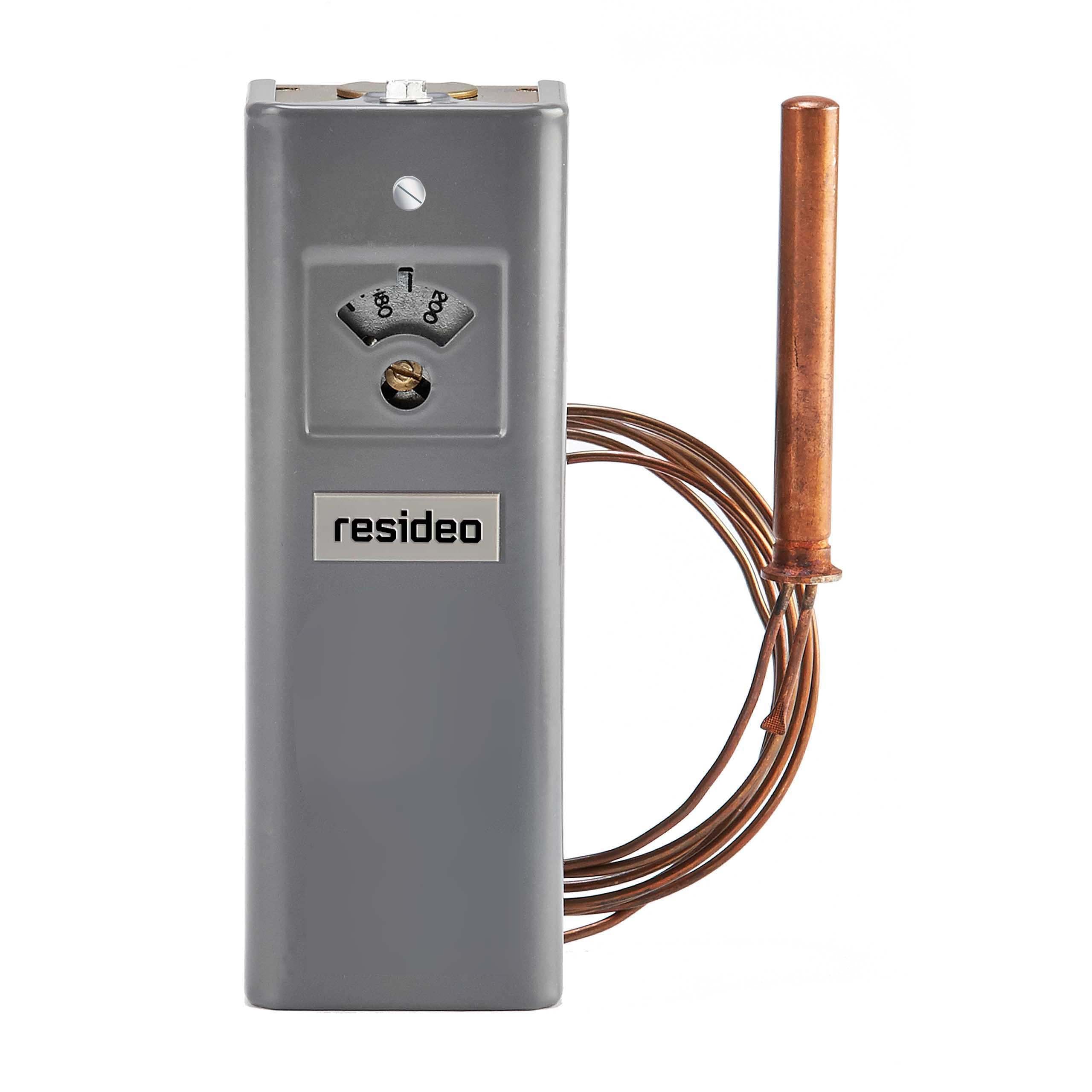 Resideo L4008E1313/U High Limit Remote Bulb Aquastat, 100-200-Degree (F) Range, Manual Reset, L4008E1313