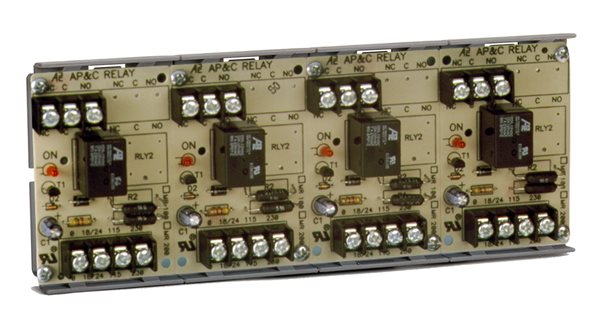 APC MR-104/T MR-100 Multi-Voltage Relays, Energized LED, 4 Module Positions, Track Mount