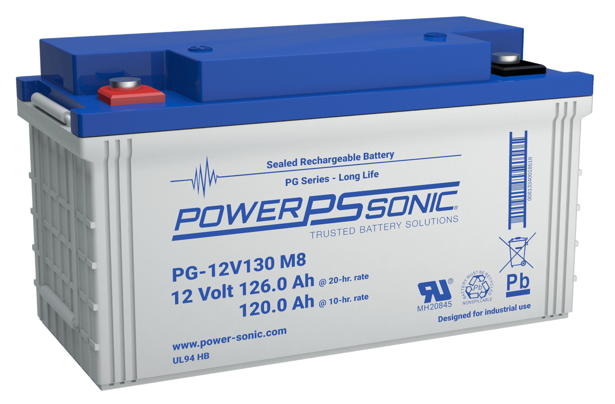 Power Sonic PG-12V130 M8 PG-12V130 M8;LongLife;126AH 20hr Cap