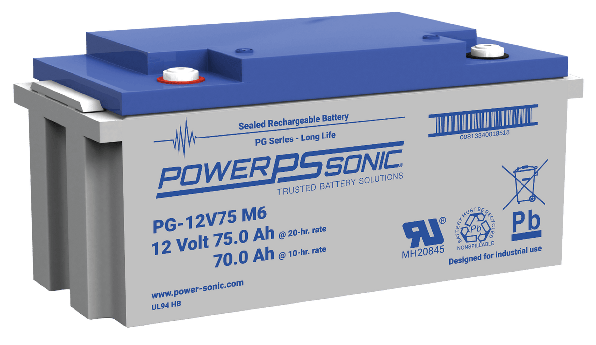 Power Sonic PG-12V75 M6 PG-12V75 M6;LongLife;80AH 20hr Cap