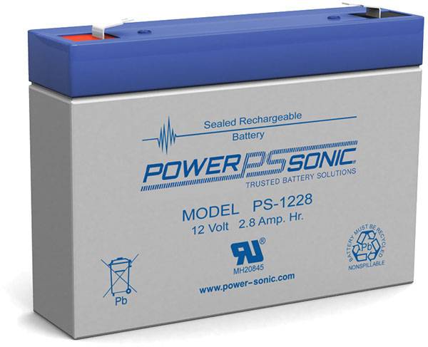 Power Sonic PS-1228 F1 - ECOM PS-1228 12V2.8AH F1 Battery+ind.box; ECOM
