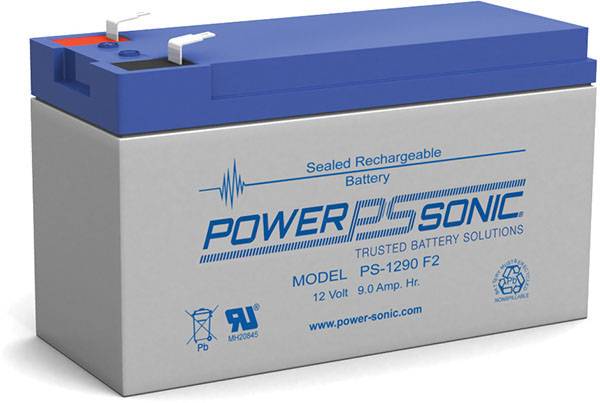 Power Sonic PS-1290 F2 12 volt 9 Ah sealed lead acid battery
