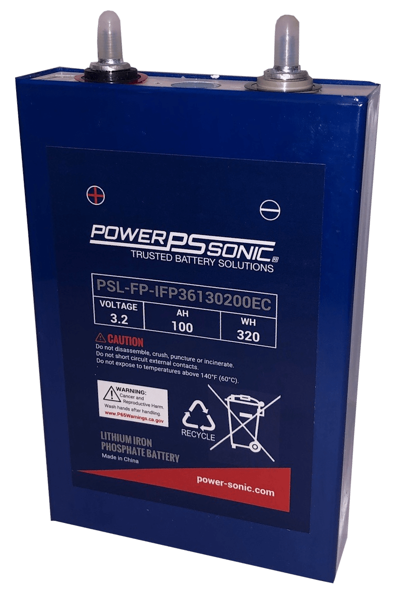 Power Sonic PSL-FP-IFP36130200EC LiPrsmCell;PSL-FP-36130200, 3.2V100A, EngyCell 3C, M6