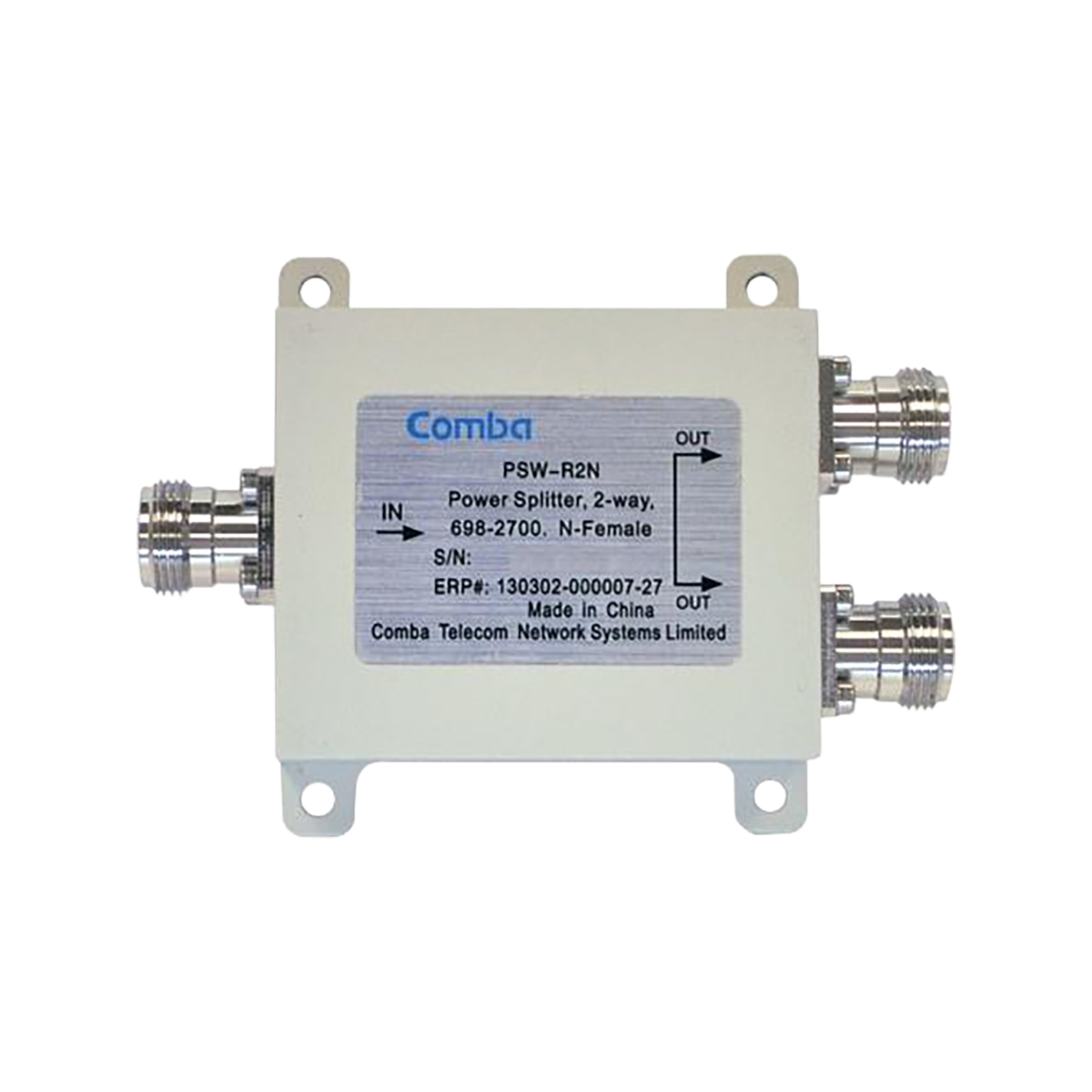 Comba PSW-R2N 2-Way Wilkinson Power Splitter, 698- 2700MHz - The Fire Alarm Supplier