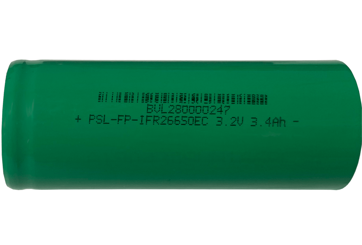 Power Sonic PSL-FP-IFR26650EC LiCylCell;PSL-FP-26650, 3.2V3.4AH, Energy Cell, 3C