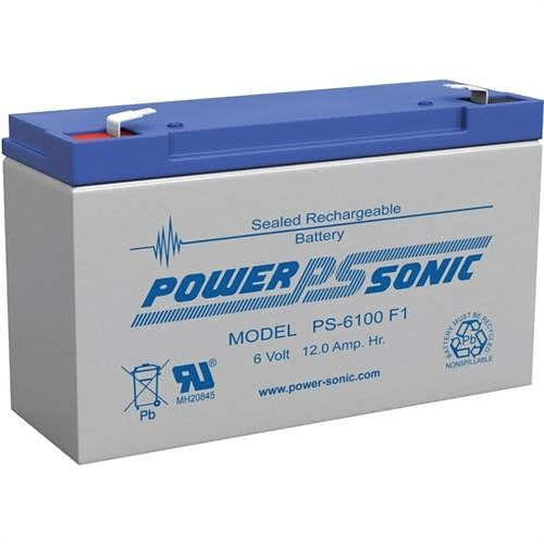 Power Sonic PS-6100 F1 PS Series 6V, 12Ah F1 Terminals