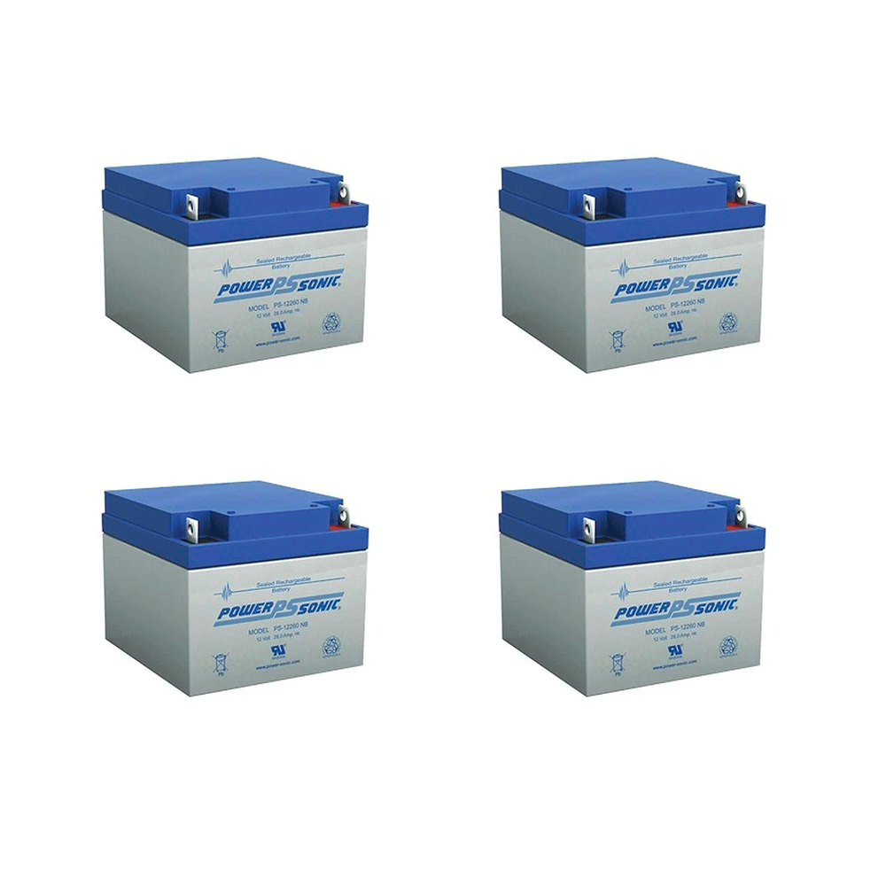 PowerSonic PS-12120-BP Battery Four (4) BAT-12120 12V 12Ah