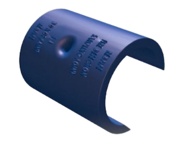 ModuLaser RP5249 sample hole marker in purple for fire alarm installation, 3/32 inch diameter, used for precise drilling.