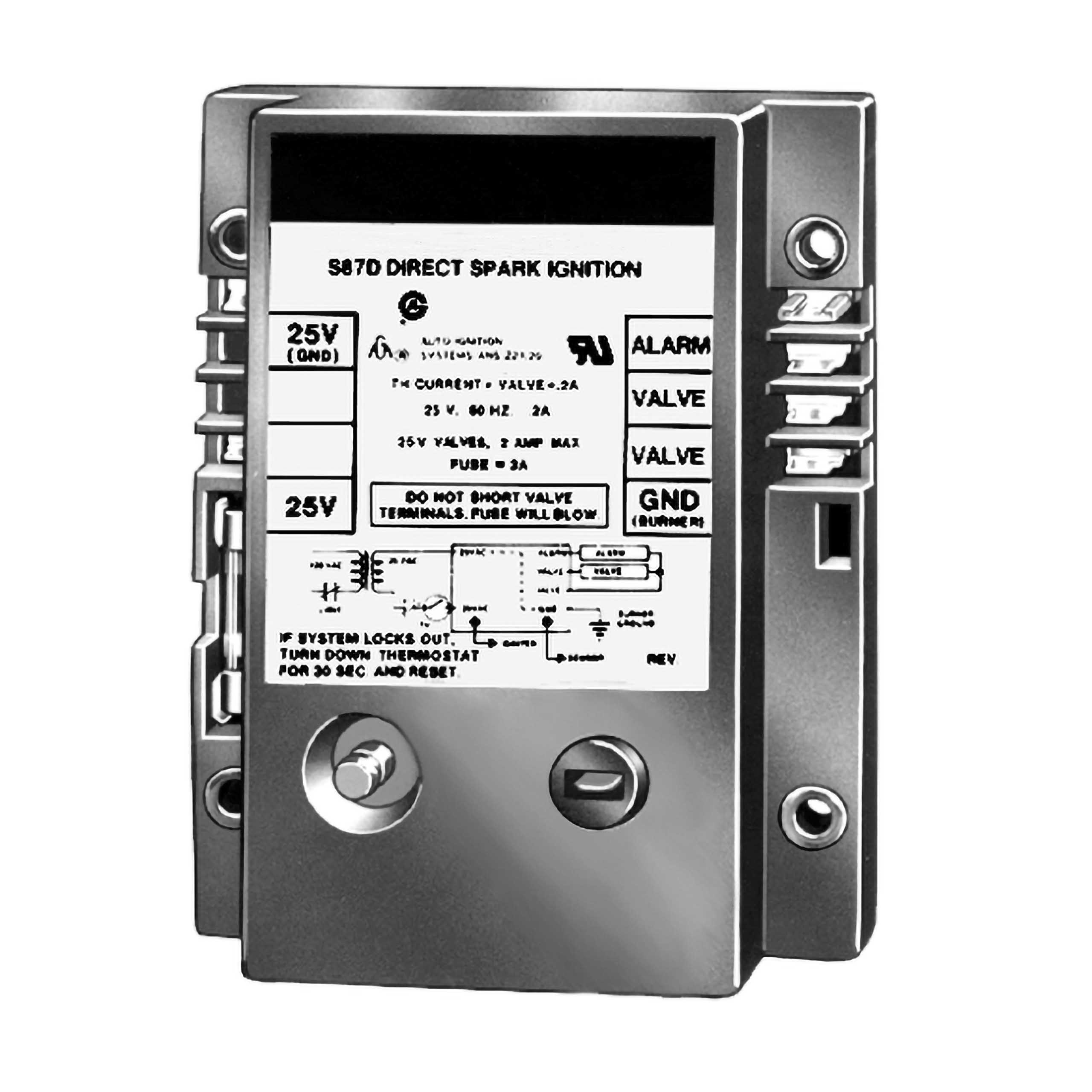 Resideo S87D1038/U Direct Spark Ignition Control, Two Rod with 21 second trial and lockout time