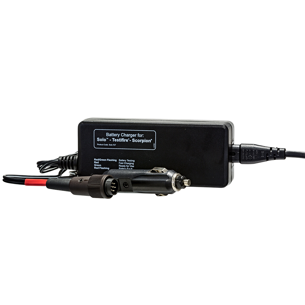 Solo SOLO727-024 battery baton charger with USA plug for fire alarm systems, compact and reliable for emergency power backup.