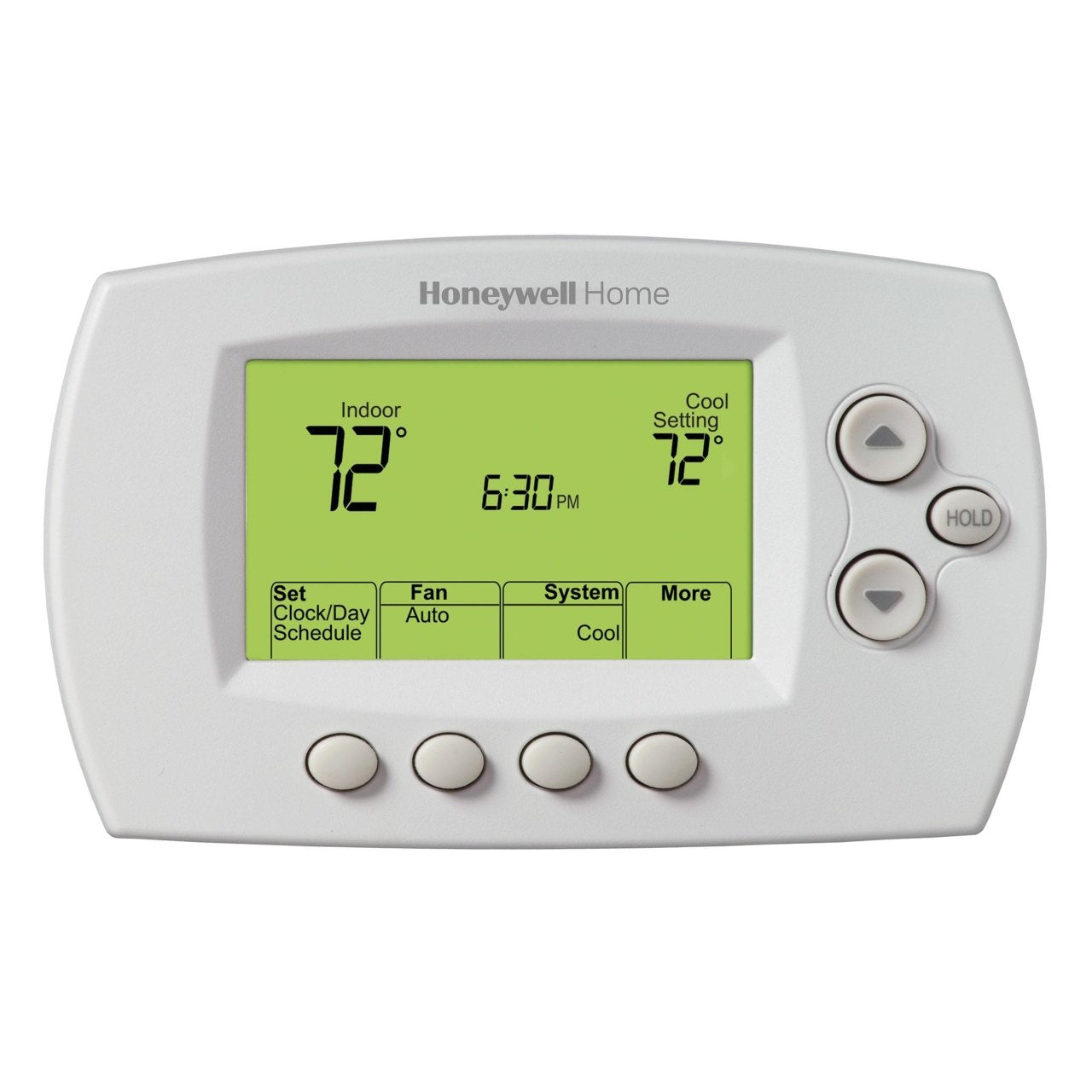 Resideo Honeywell Home YTH6320R1001/U thermostat with equipment module, digital display and control panel for home climate.