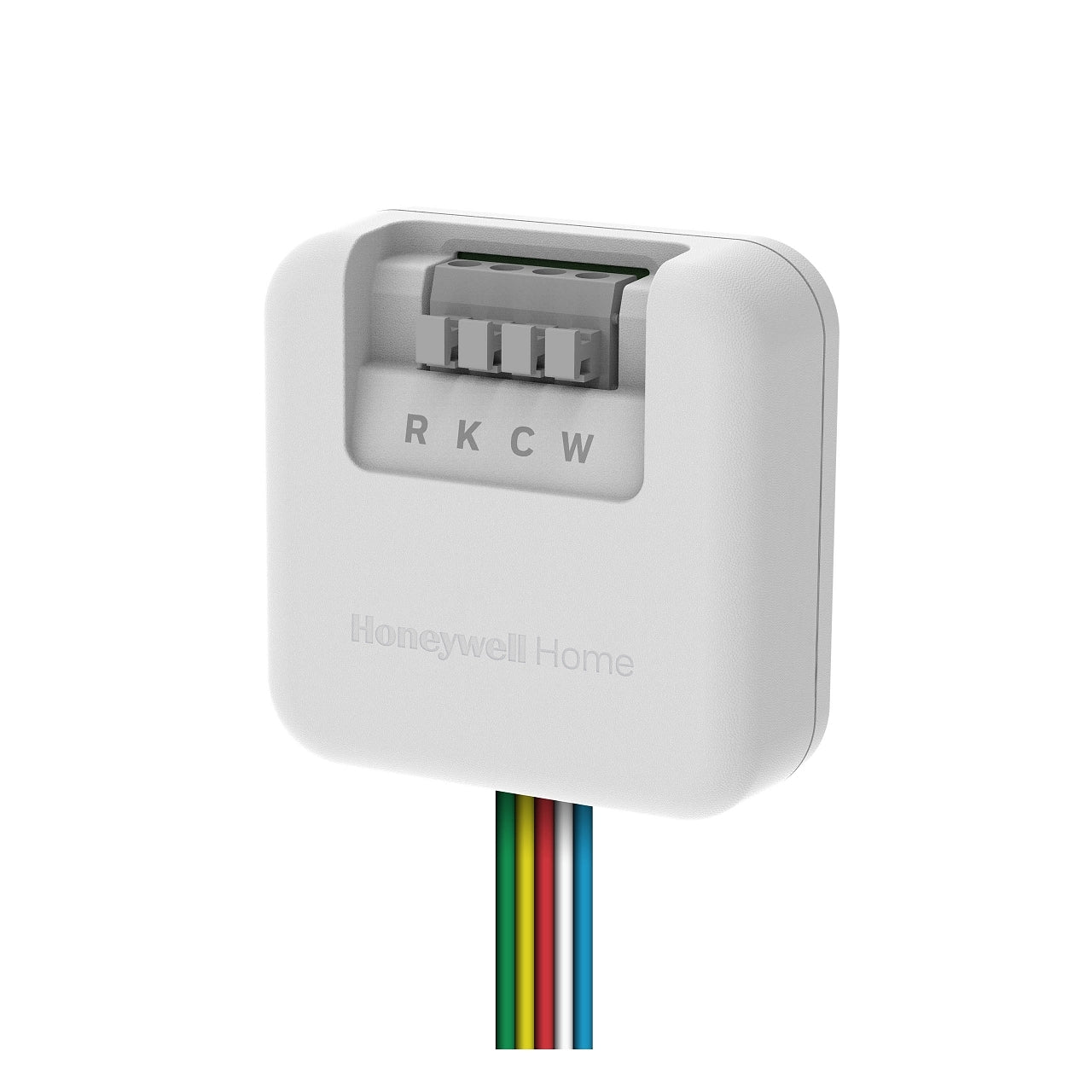 Honeywell Home THP9045A2098 C-Wire Adaptor for fire alarms, showing the compact device with wiring connections.