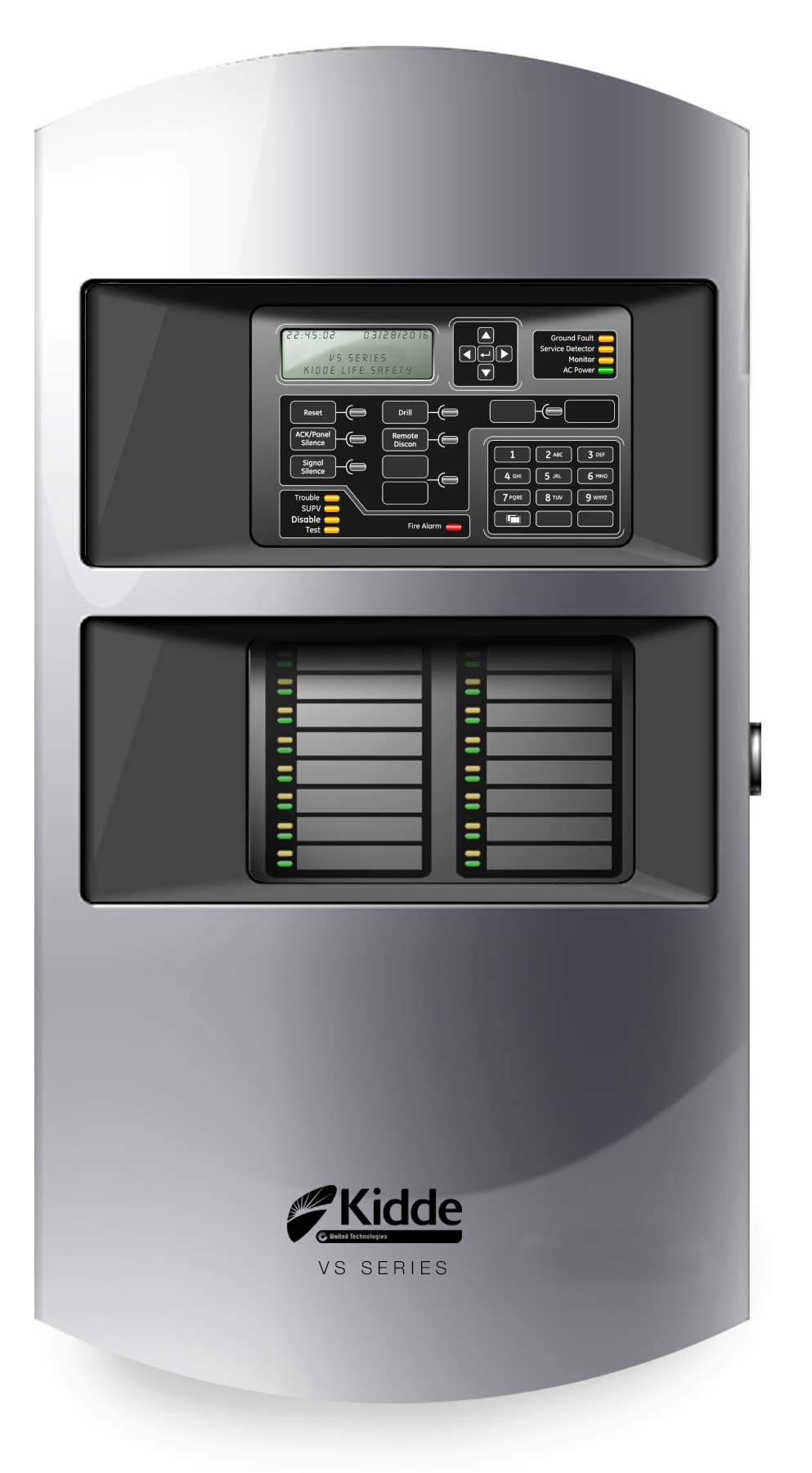 Edwards VS4-G-2 Four Loop System with One 250-point Loop Installed. 230v Gray Door.
