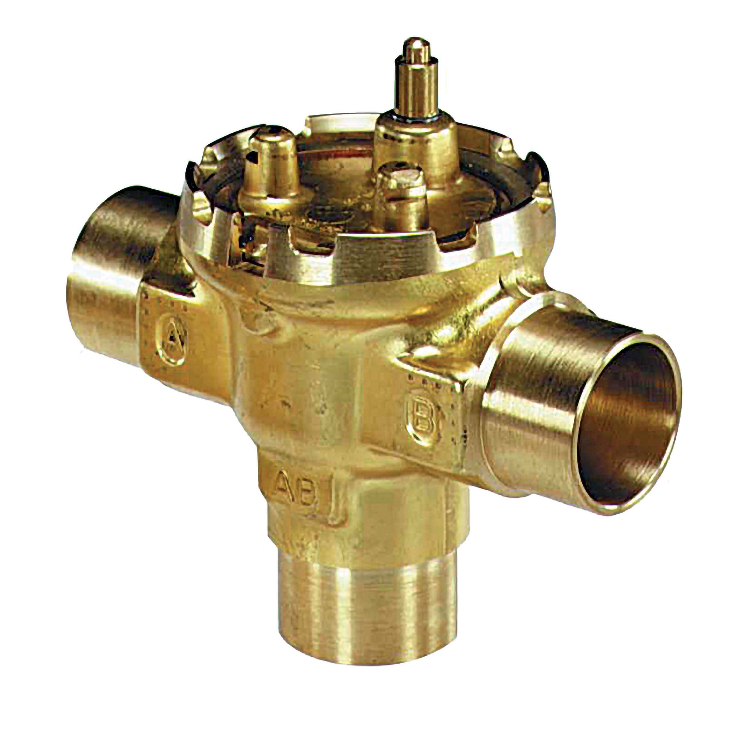 Resideo VU54S2008/U Three-Way Fan Coil Valve, 1/2" (Sweat), 4.0 Cv