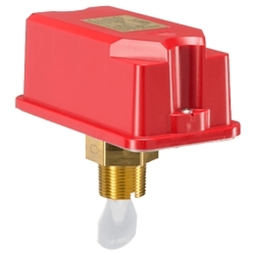 System Sensor WFDTN T-Tap Waterflow Detector for fire alarms, showing the device with installation fittings and wiring connections.
