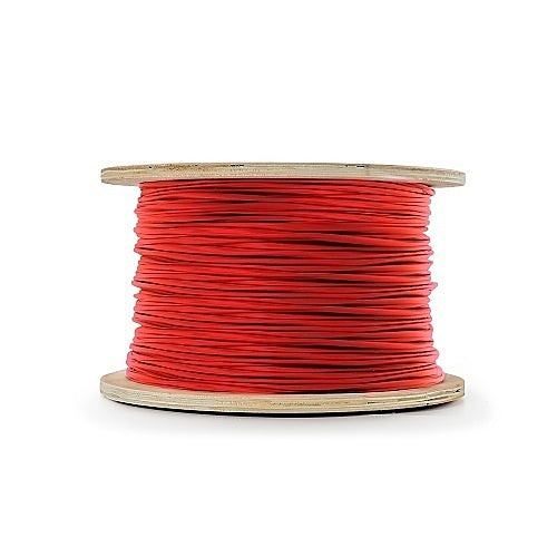Genesis 14/2 solid unshielded fire alarm cable, 14-gauge, used for fire alarm wiring, shown in the image with cable strands and connector.
