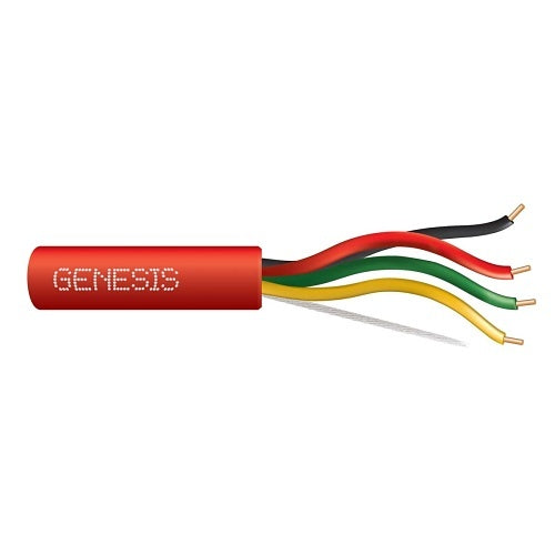 Genesis 45071104 18/4 Solid Unshielded Plenum, FPLP, 1000' (304.8 m) Pull Box, Red