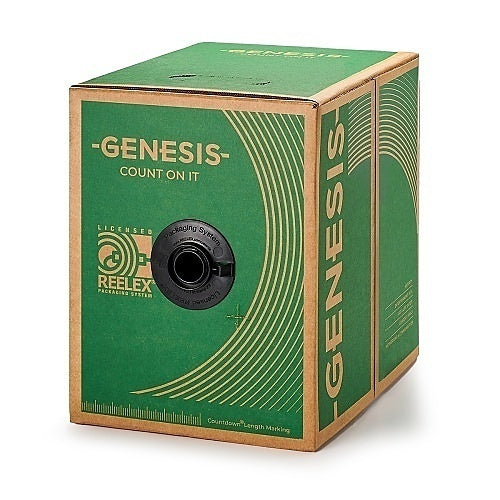 Genesis 45115504 16/2 solid unshielded fire alarm cable for plenum use, shown in the image with its durable cable construction.