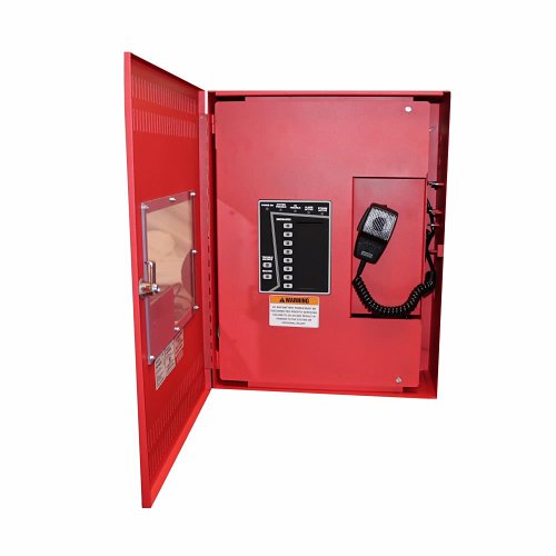 Eaton Wheelock SAFEPATH SP40S fire alarm system in red, 120V with 25/70/100V options, UL 864 certified for mass notification.