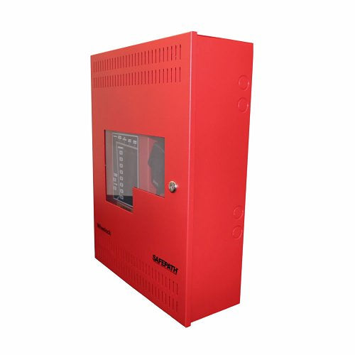 Eaton Wheelock SAFEPATH SP40S fire alarm system in red, 120V with 25/70/100V options, UL 864 certified, wall-mounted device