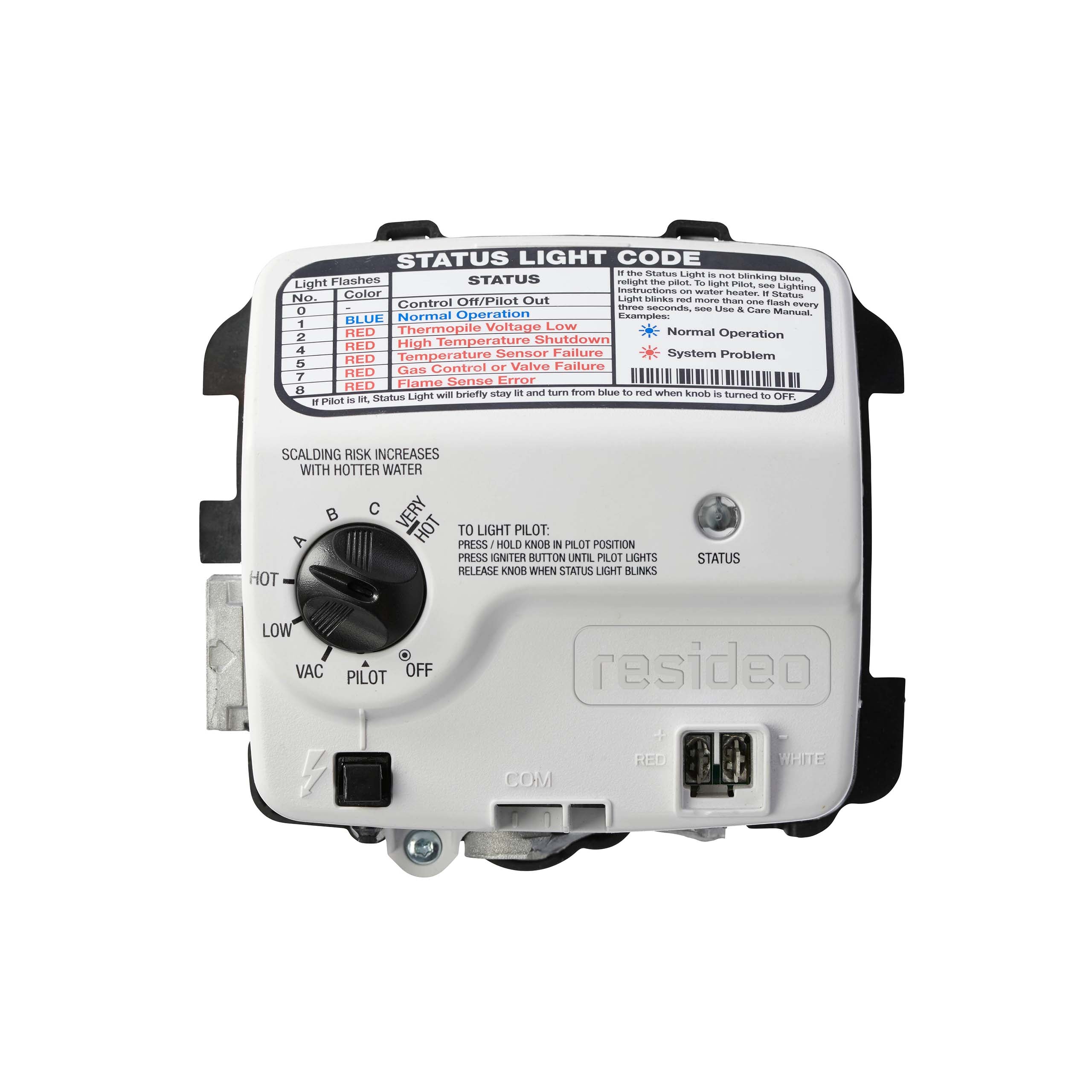 Resideo WT8840C1500/U Water Heater Gas Valve Control, NG - 2" Insulation Tank, 4" W.C. Setting, WT8840C1500