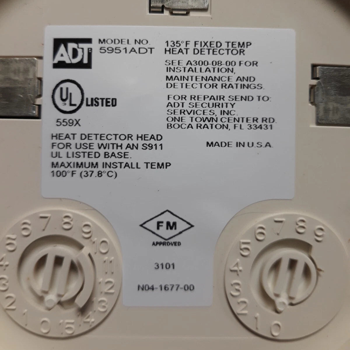 ADT 5951ADT Heat Detector Fixed Temperature 135 - The Fire Alarm Supplier