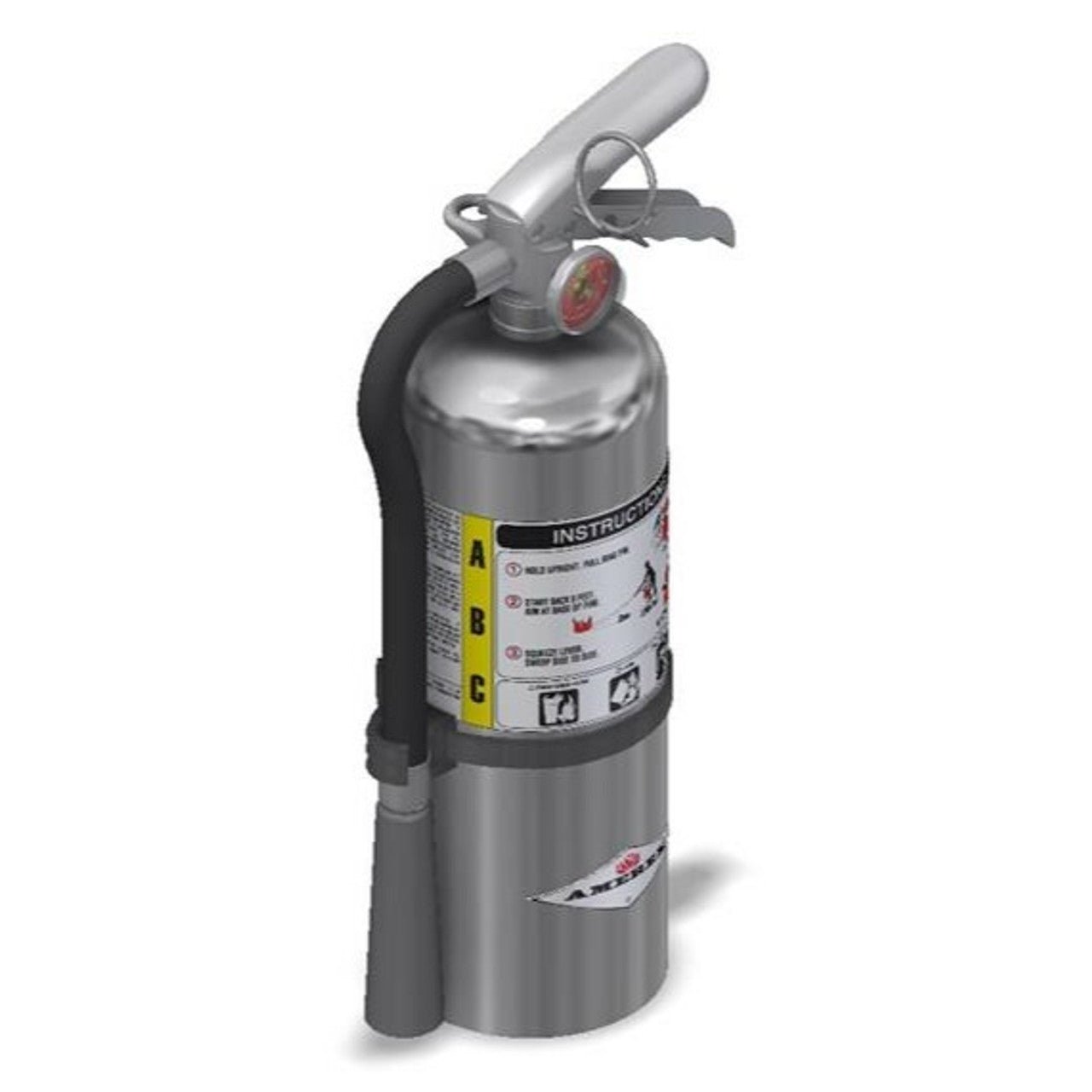 Amerex B500C Chrome Fire Extinguisher, ABC, 5lb, 2A10BC, With Wall Bracket - The Fire Alarm Supplier