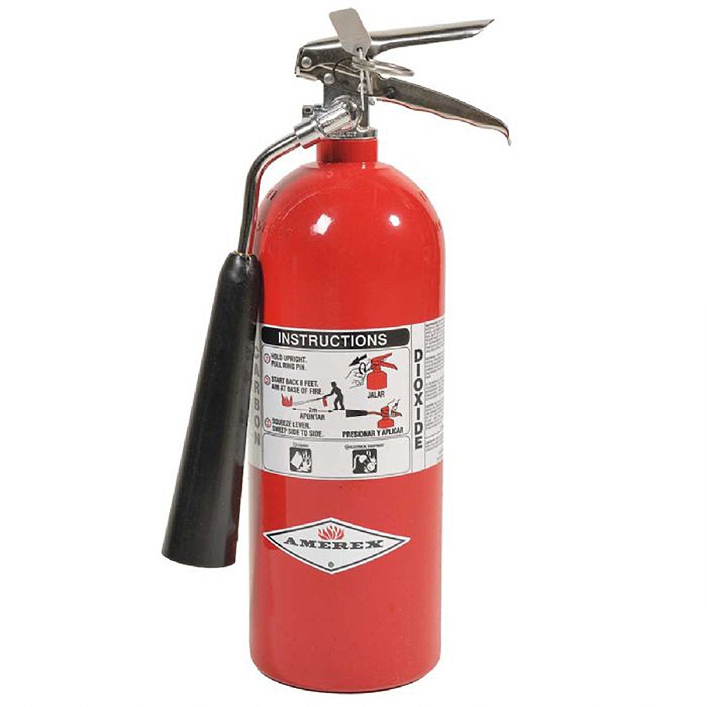 Amerex 322 5lb CO2 Fire Extinguisher with Chrome Plated Brass Valve - The Fire Alarm Supplier