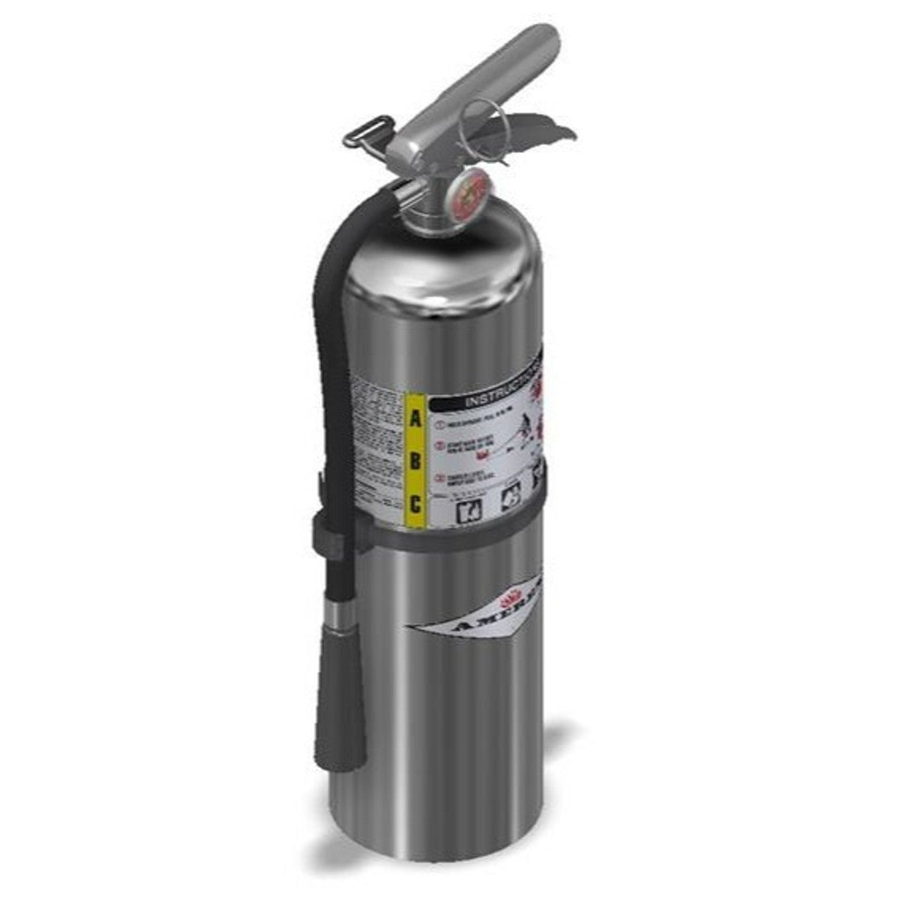 Amerex B441C Chrome Fire Extinguisher With Brass Valve, ABC, 10lb, 4A80B - The Fire Alarm Supplier