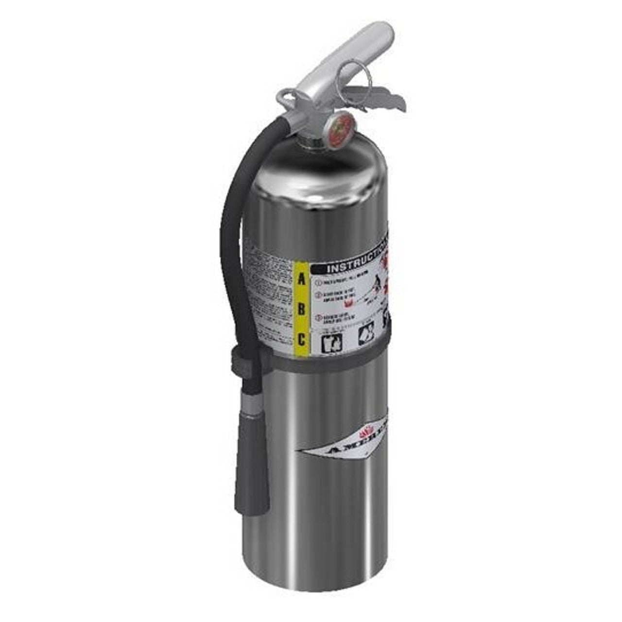 Amerex B456C Chrome Fire Extinguisher, ABC, 10lb, 4A80BC With Wall Bracket - The Fire Alarm Supplier