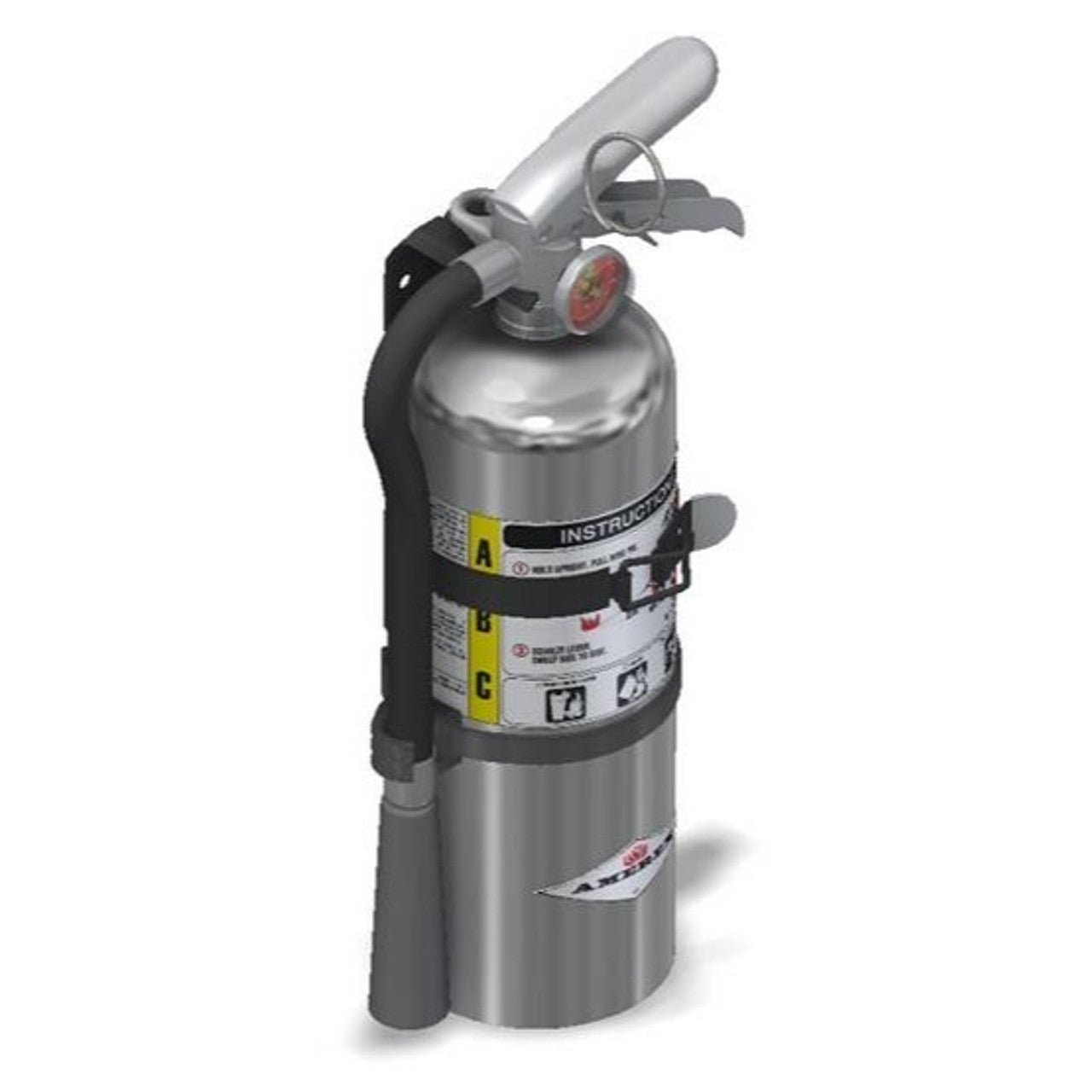 Amerex B500TC Chrome Fire Extinguisher, ABC, 5lb, 2A10BC, With Vehicle Bracket - The Fire Alarm Supplier
