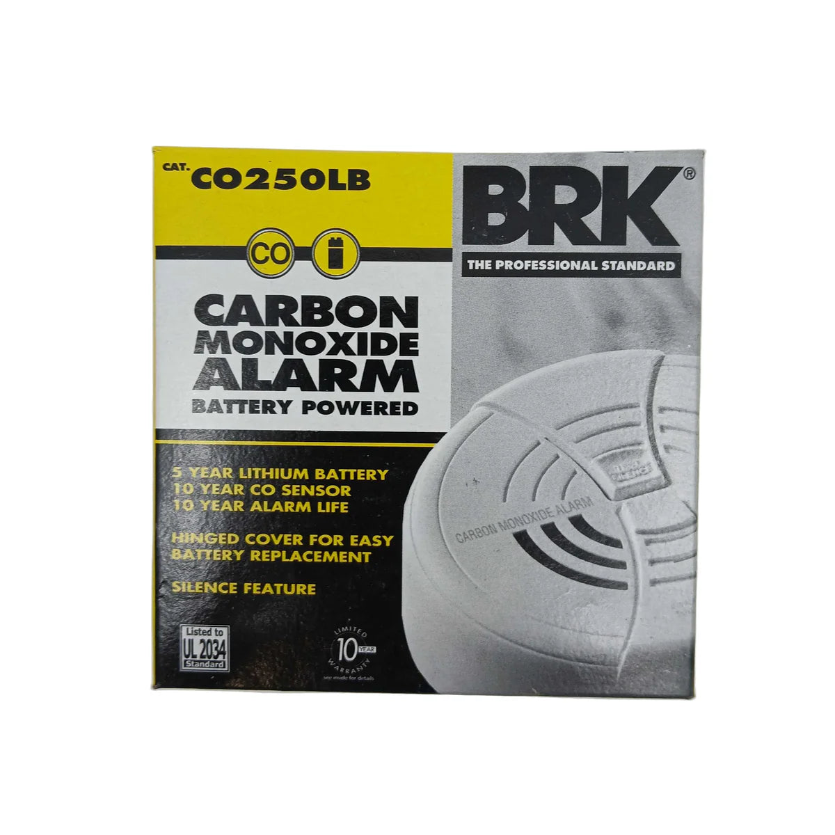 BRK CO250LB Basic Battery-Operated Carbon Monoxide Alarm