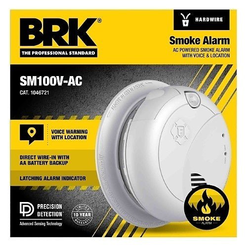 BRK SM100V - AC Interconnect Hardwire Smoke Alarm with Battery Backup (1046721) - The Fire Alarm Supplier