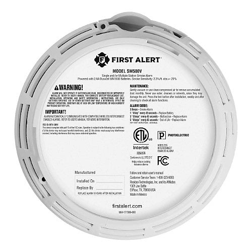 BRK SM500V Interconnect Battery - Operated Smoke Alarm (1046774) - The Fire Alarm Supplier