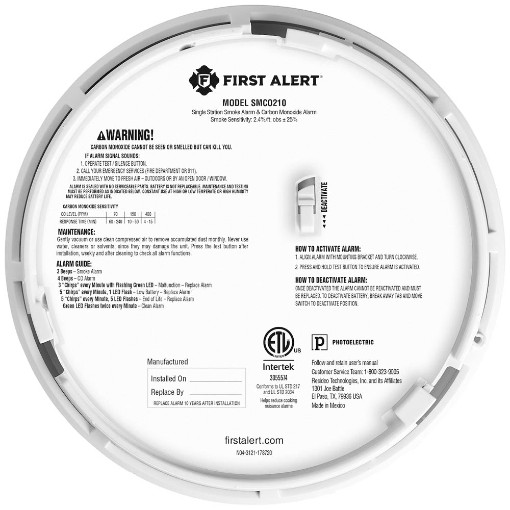 BRK SMCO210 10 - Year Sealed Battery Smoke and CO Alarm (1046802)