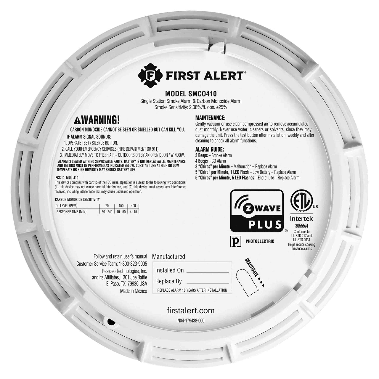 BRK SMCO410 Z - WAVE Plus Smart Smoke & CO Alarm works with Ring (1048325) - The Fire Alarm Supplier