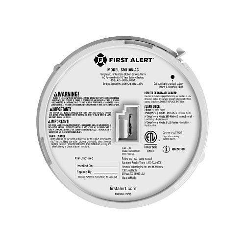 BRK SMI105 - AC Interconnectable Ion Smoke Alarm (1046850) - The Fire Alarm Supplier